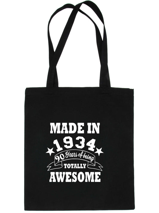 Made In 1934 Tote Bag 90th Birthday Shopping Tote Reusable Bag For Life