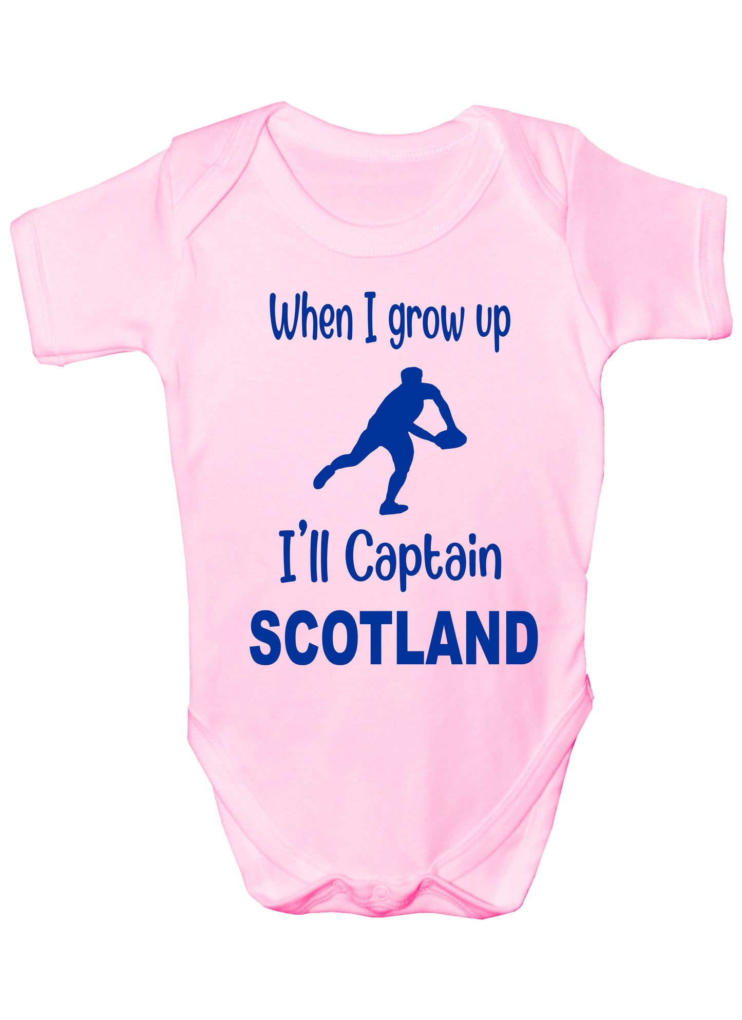 When Grow Up Captain Scotland Funny Babygrow Scottish Rugby Bodysuit Baby Gift