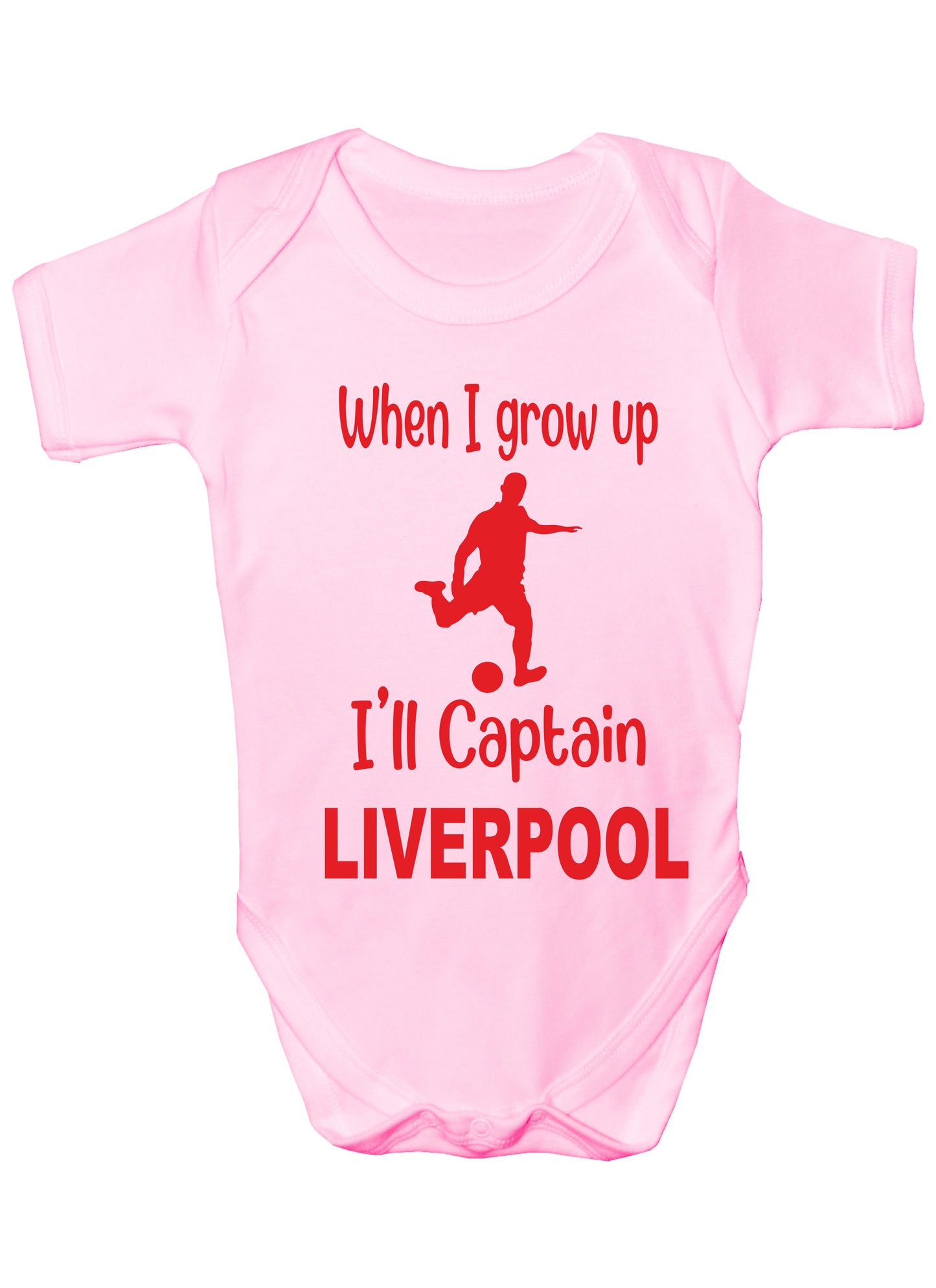 When Grow Up Captain Liverpool Funny Babygrow Football Bodysuit Baby Gift
