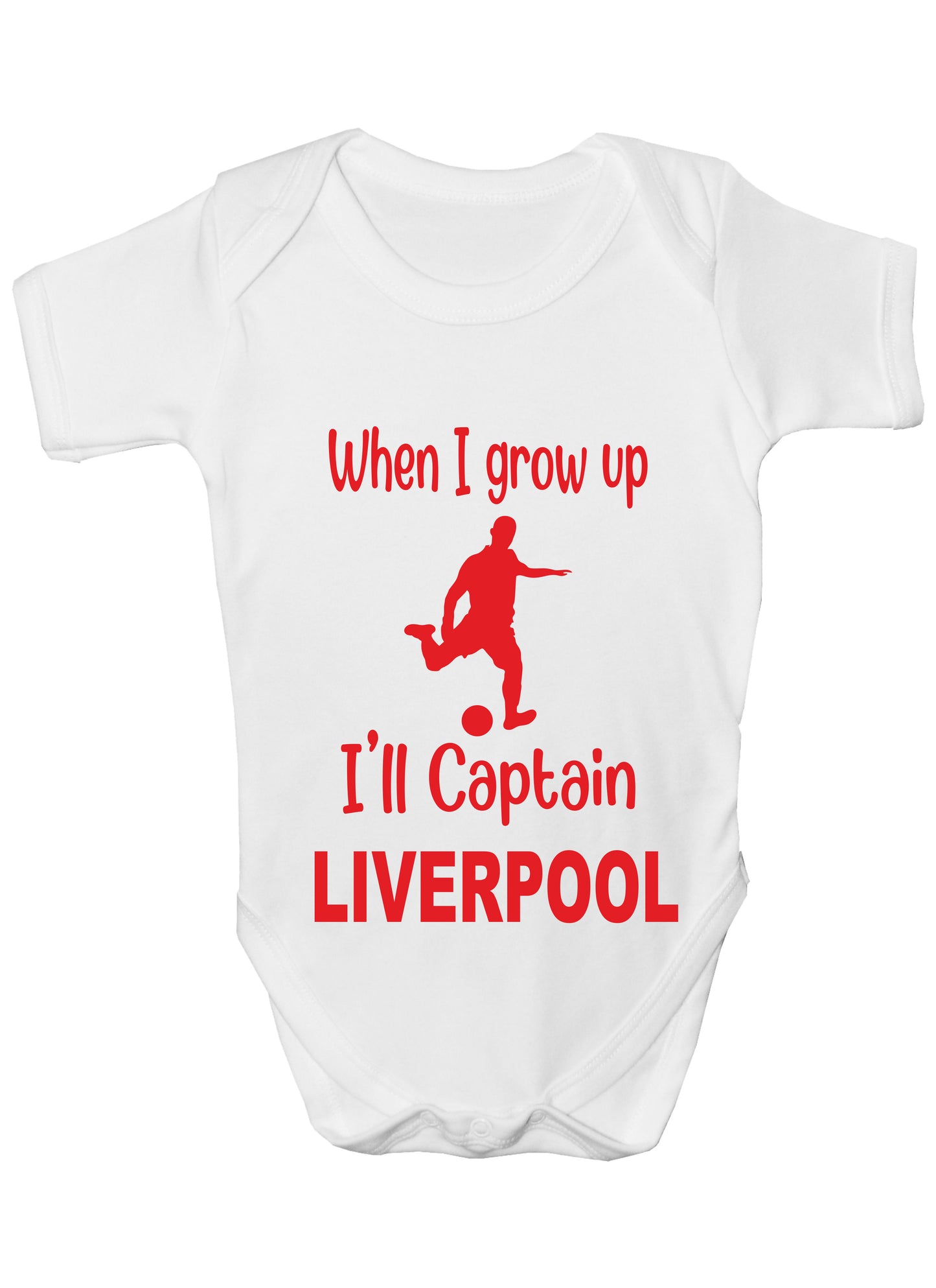 When Grow Up Captain Liverpool Funny Babygrow Football Bodysuit Baby Gift