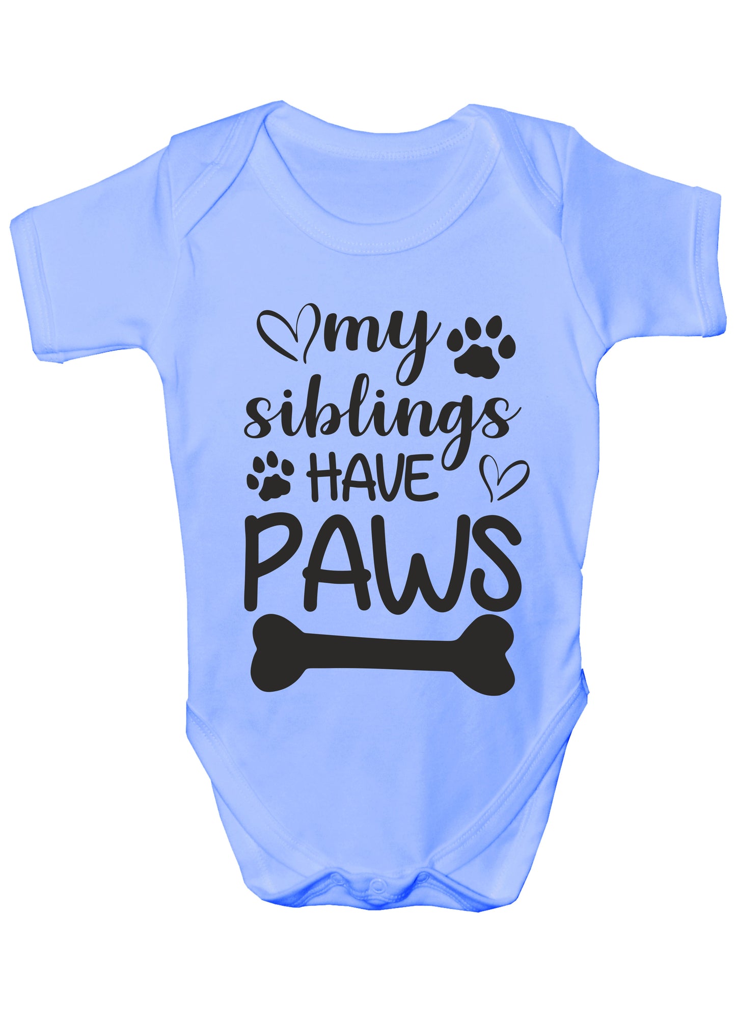 My Siblings Have Paws Funny Babygrow Dog Lover Bodysuit Baby Gift