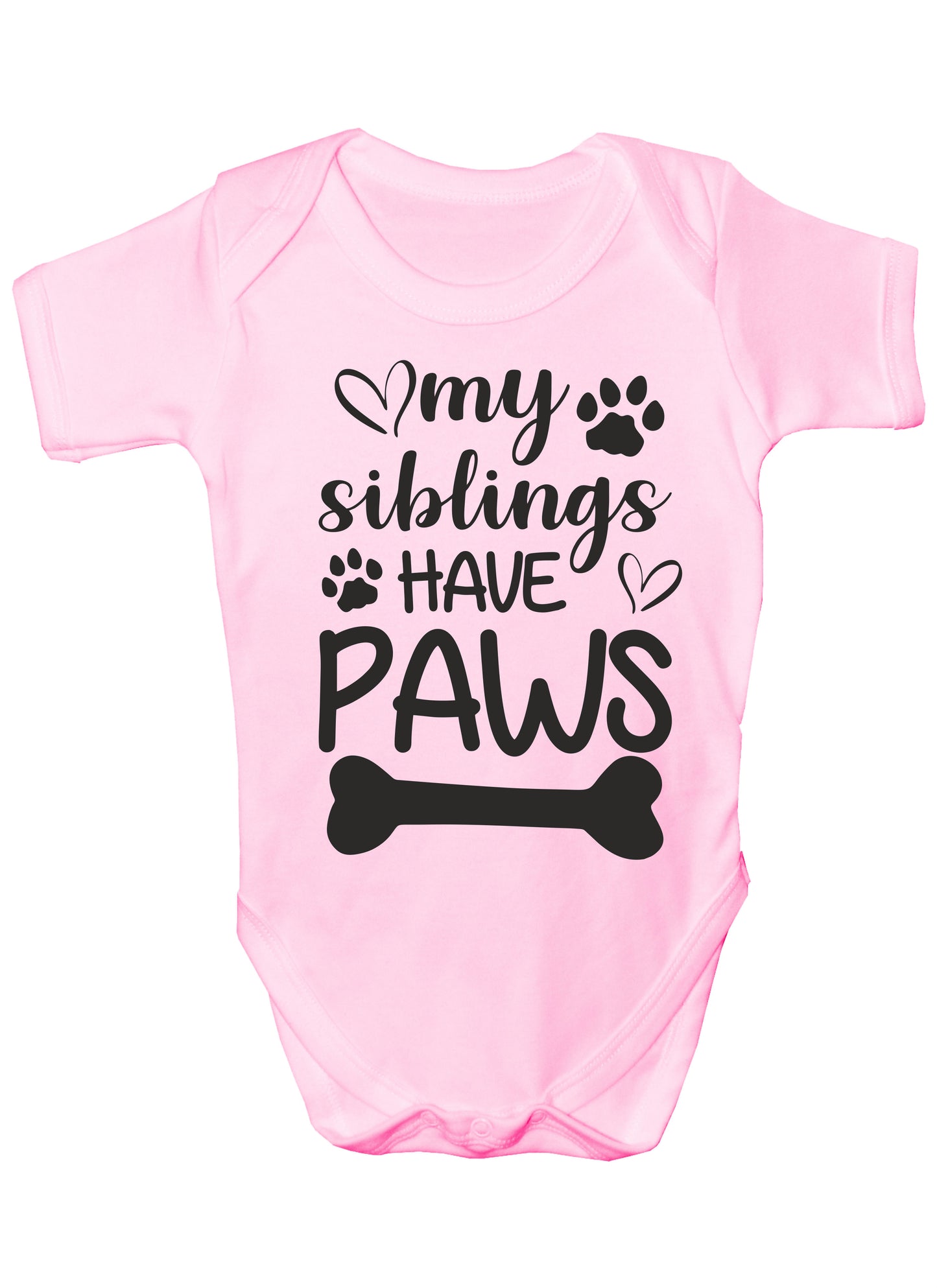 My Siblings Have Paws Funny Babygrow Dog Lover Bodysuit Baby Gift