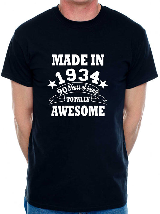 Made in 1934 90 Years of Being Awesome Men's T-Shirt 90th Birthday