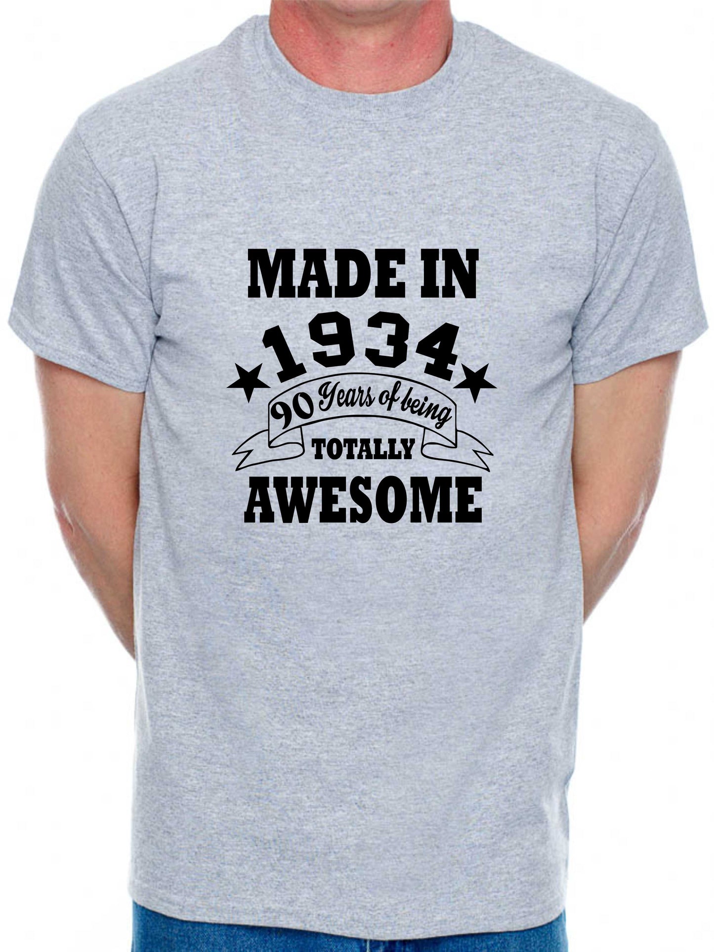 Made in 1934 90 Years of Being Awesome Men's T-Shirt 90th Birthday