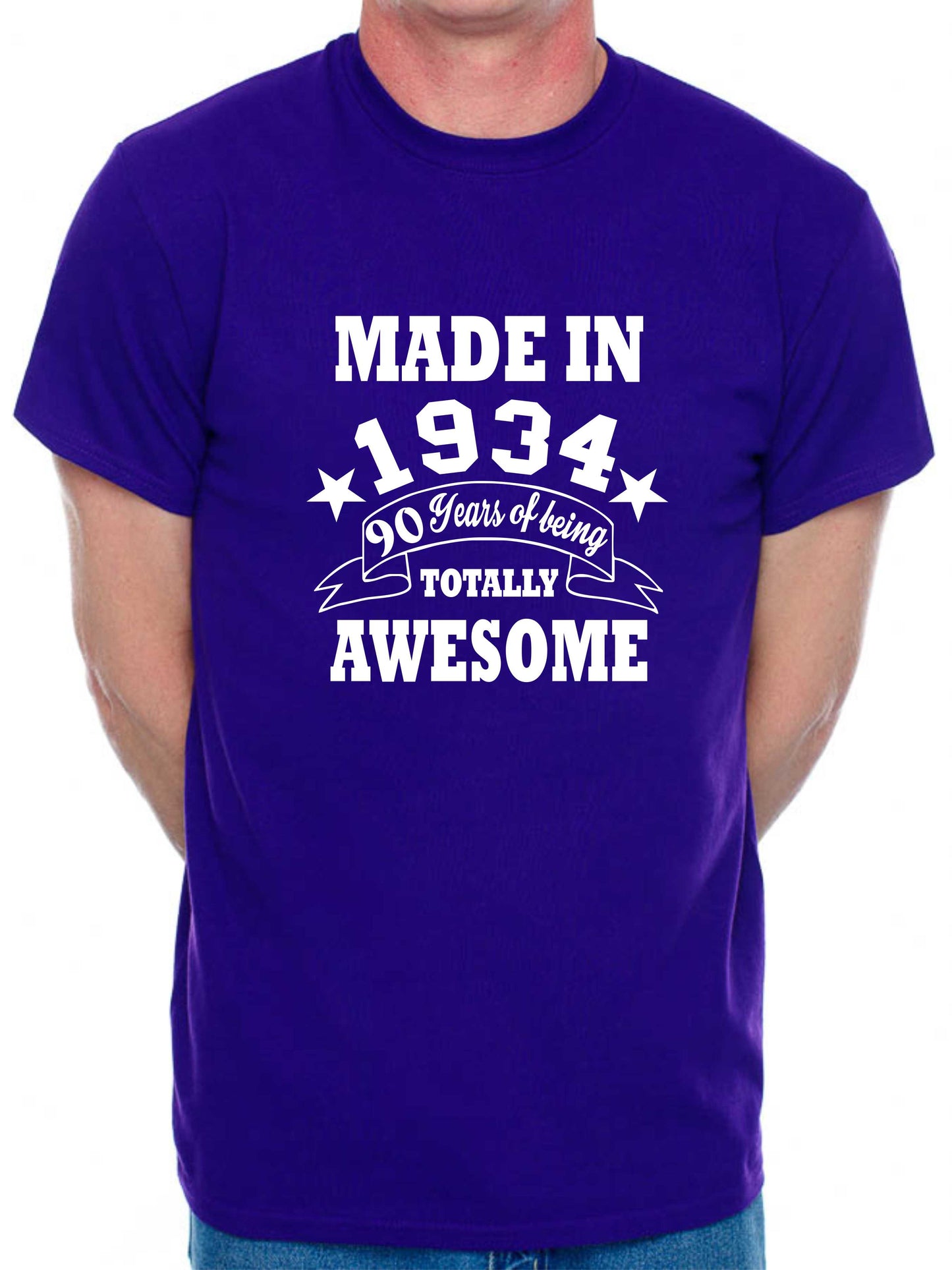 Made in 1934 90 Years of Being Awesome Men's T-Shirt 90th Birthday