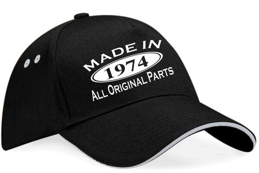 Made In 1974 Baseball Cap 50th Birthday Gift Age 50 For Men & Women