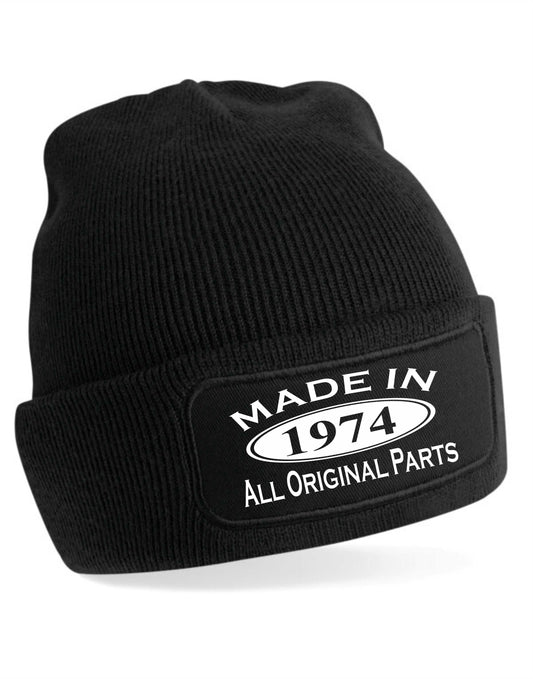 Made In 1974 Beanie Hat 50th Birthday Gift Great For Men & Women