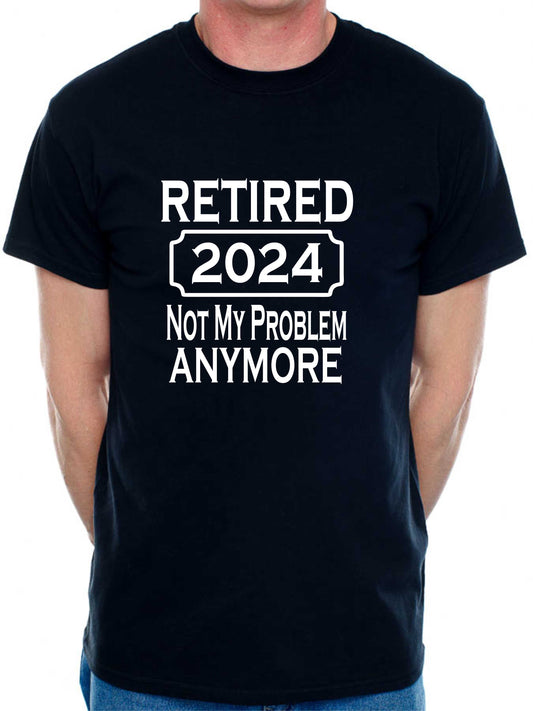 I Retired In 2024 T-Shirt Funny Retirement Gift For Men Man's Tee