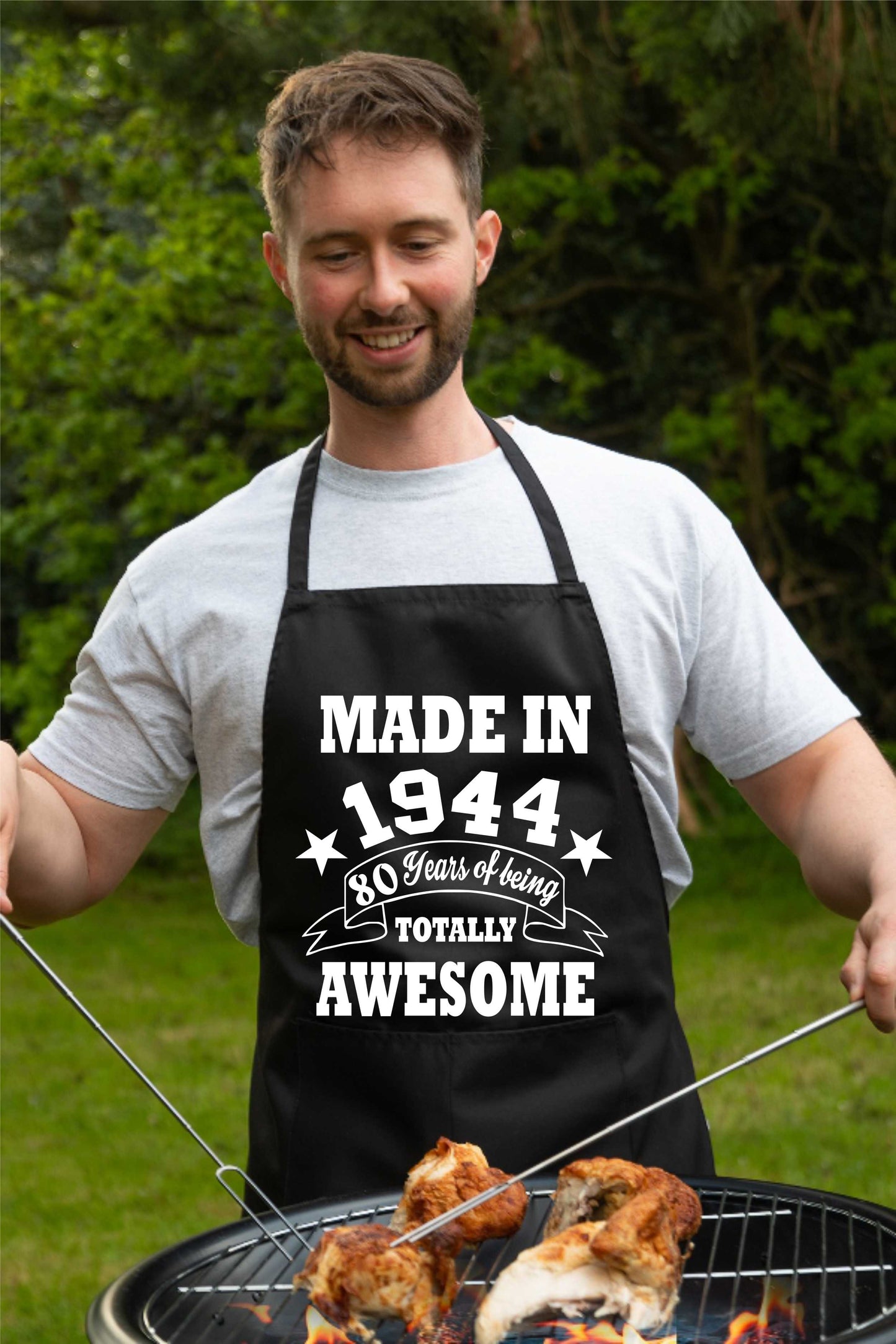 80th Birthday Made In 1944 BBQ Cooking Funny Novelty Apron