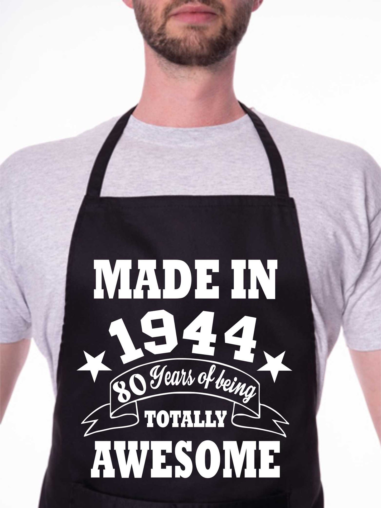 80th Birthday Made In 1944 BBQ Cooking Funny Novelty Apron