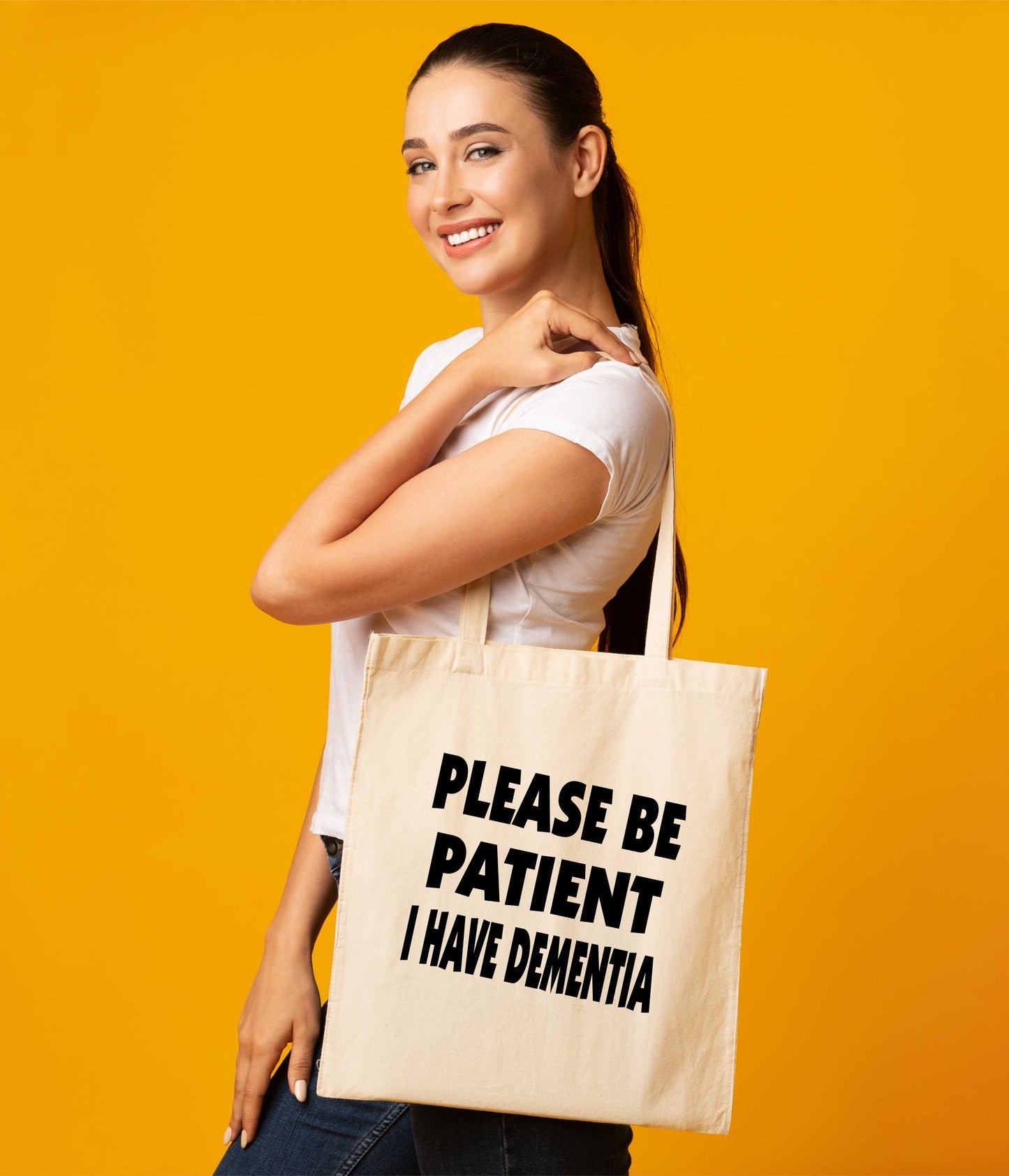 Be Patient I Have Dementia Tote Bag Mental Health Awareness Ladies Shopper