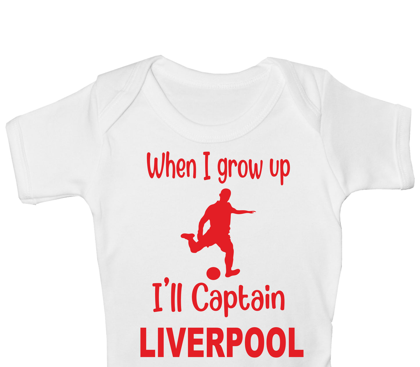 When Grow Up Captain Liverpool Funny Babygrow Football Bodysuit Baby Gift