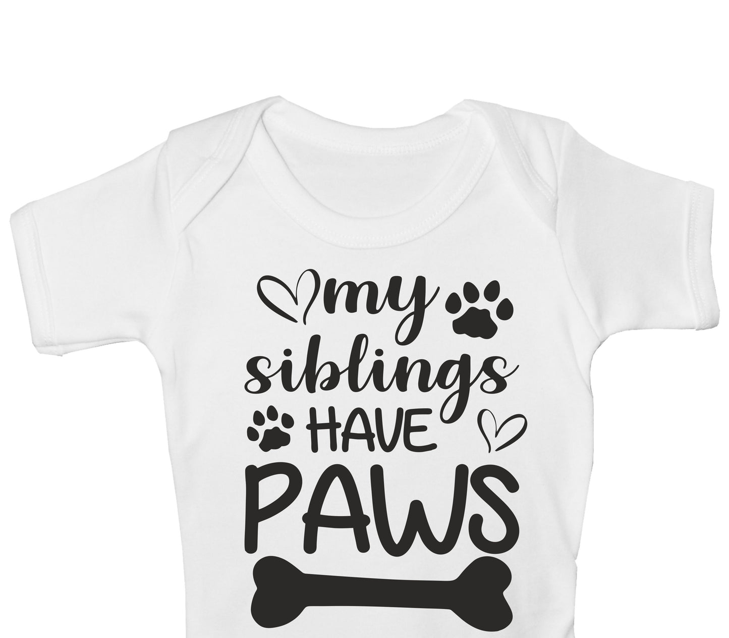 My Siblings Have Paws Funny Babygrow Dog Lover Bodysuit Baby Gift