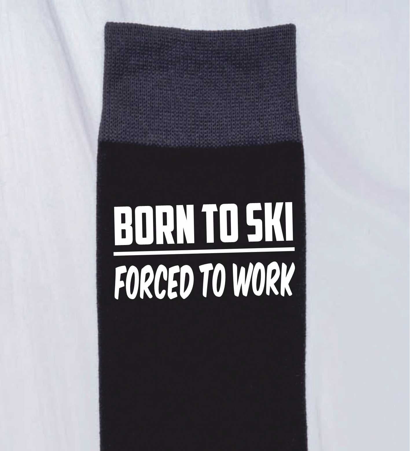 Born To Ski Men's Black Socks Novelty Birthday Skiing Fathers Day Gift
