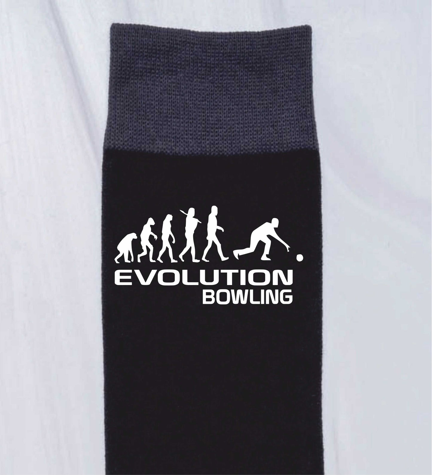 Evolution Of Bowling Men's Novelty Socks Black Funny Bowlers Gift for Men