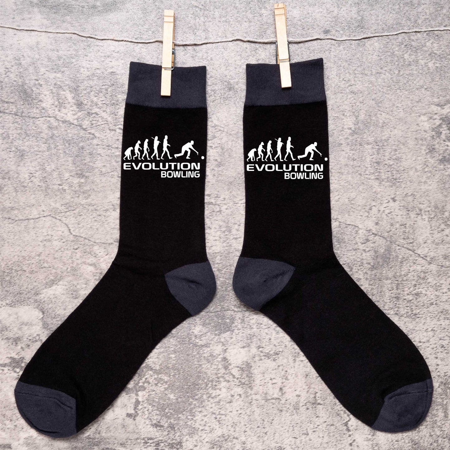Evolution Of Bowling Men's Novelty Socks Black Funny Bowlers Gift for Men