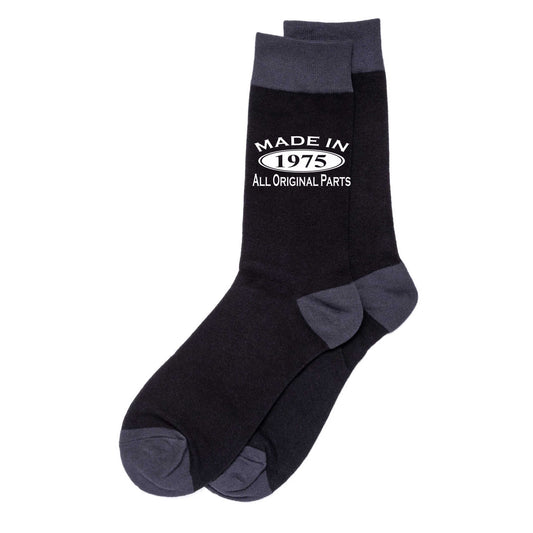 Made in 1975 Mens Socks Black 50th Birthday Gift Great For 50 year Old