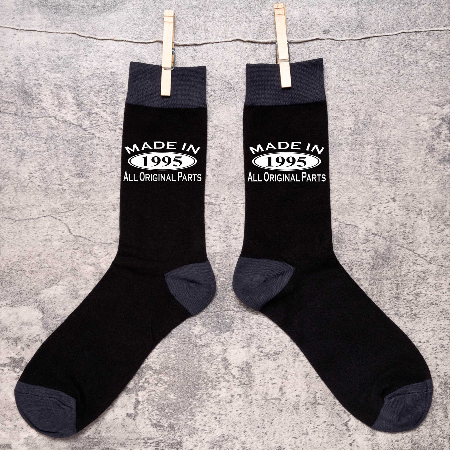Made in 1995 Mens Socks Black 30th Birthday Gift Great For 30 year Old
