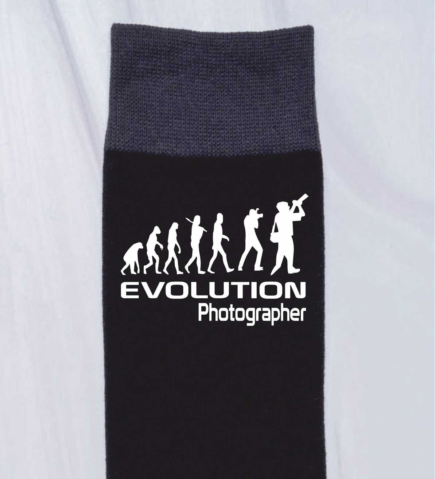 Evolution Of A Photographer Funny Men's Black Novelty Socks Birthday Gift