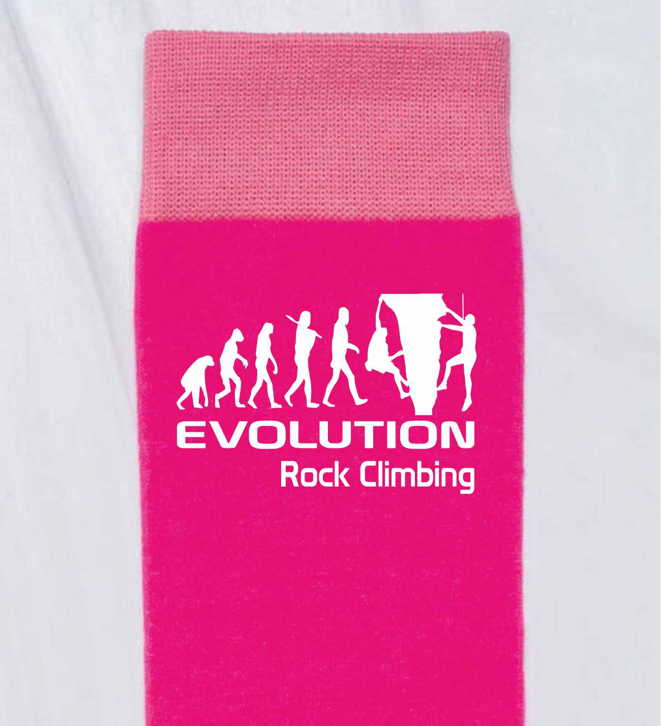 Evolution Of Rock Climbing Funny Ladies Pink Novelty Socks Birthday Gift