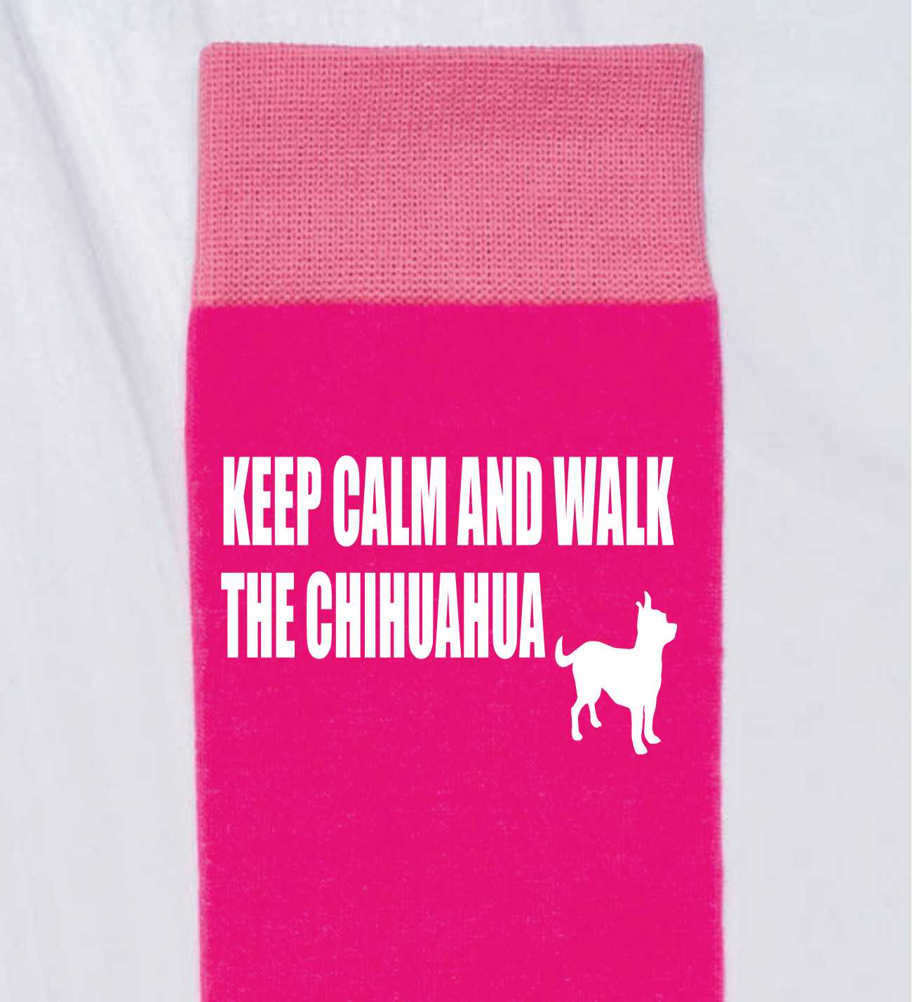 Keep Calm & Walk The Chihuahua Ladies Pink Novelty Socks Dog Lover Gift