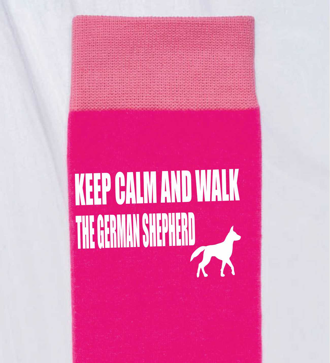 Keep Calm & Walk German Shepherd Ladies Pink Novelty Socks Dog Lover Gift