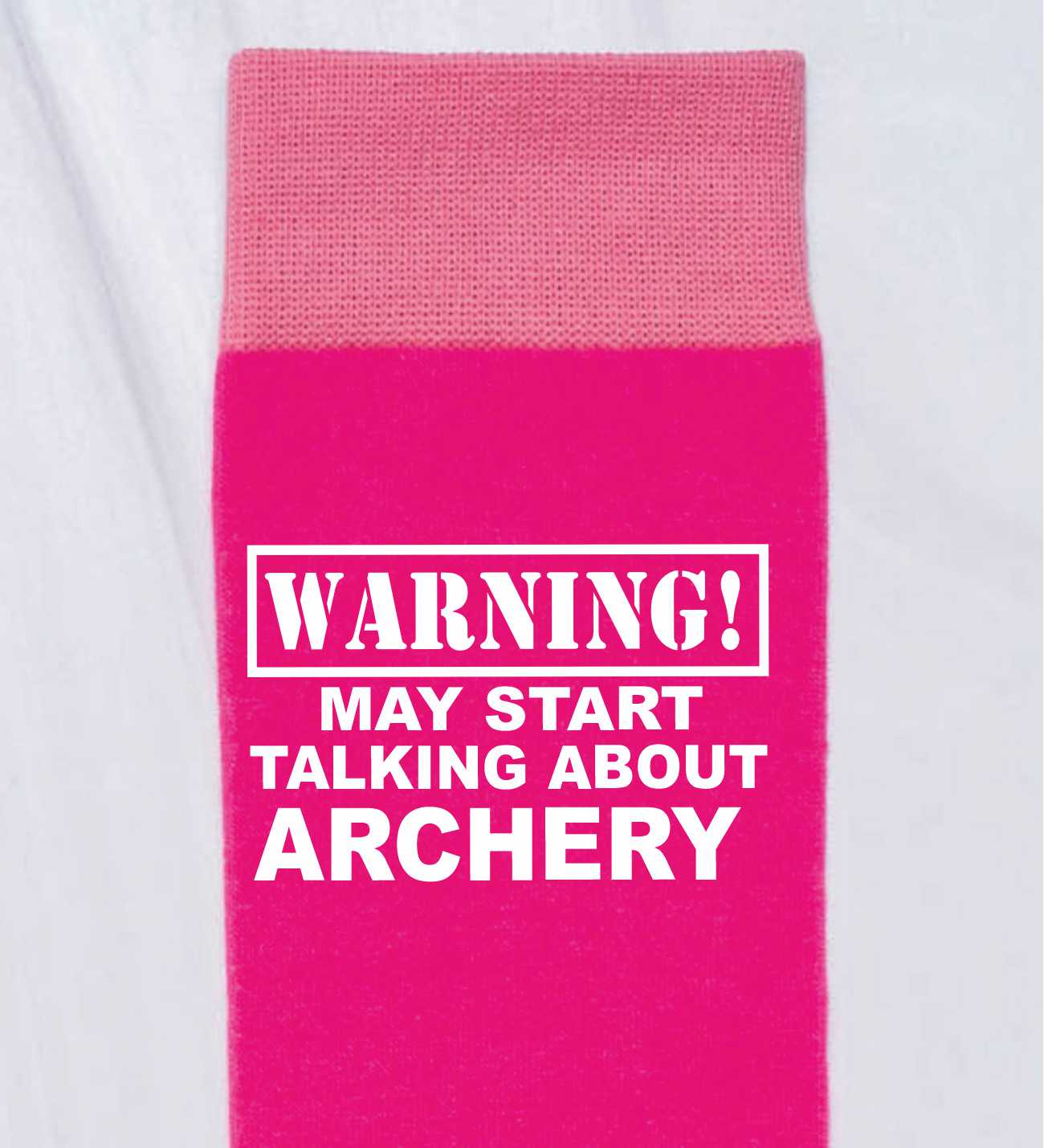 Warning May Talk About Archery Ladies Pink Novelty Socks Birthday Gift