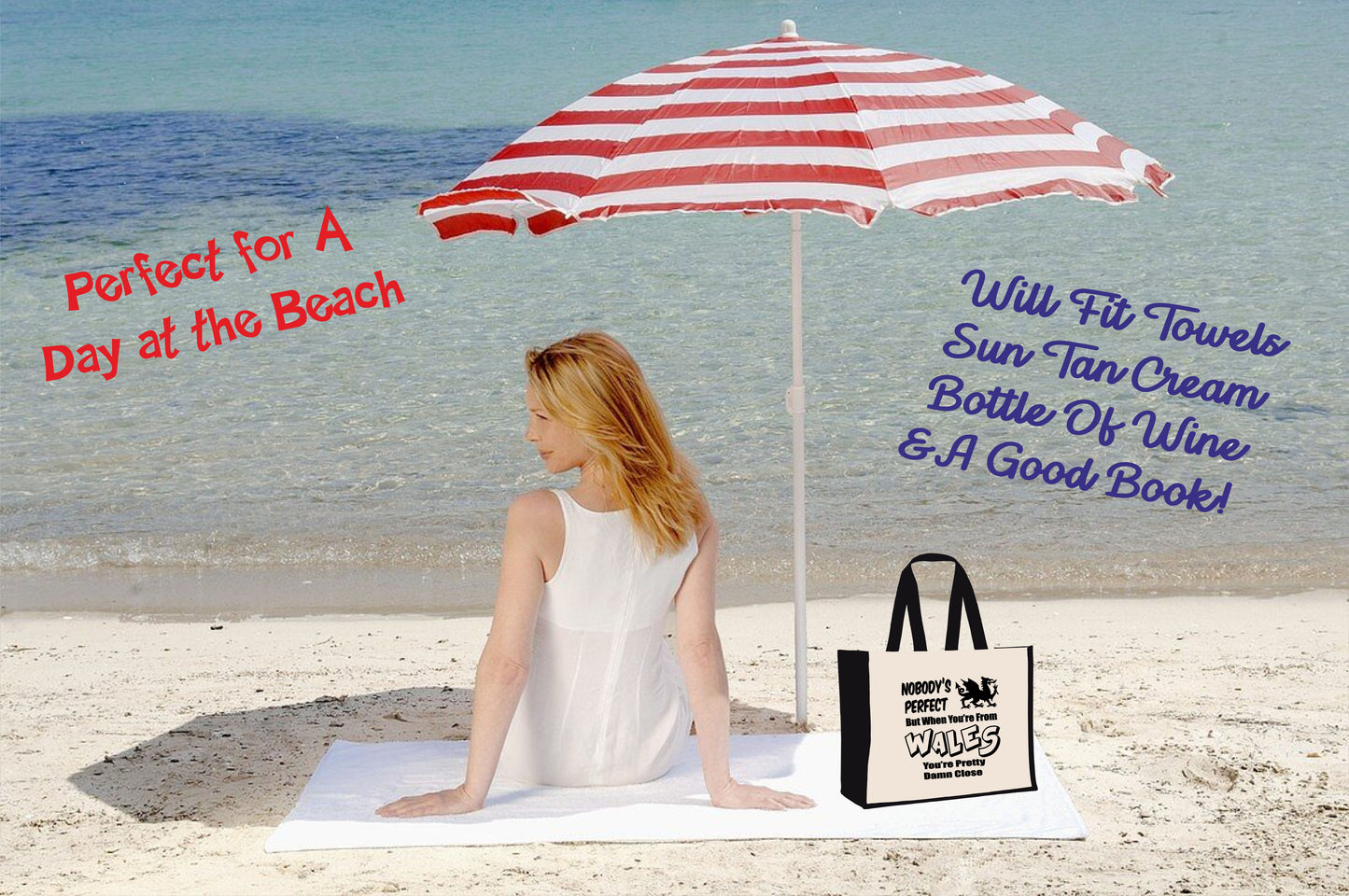 Nobody's Perfect Unless Your From Wales Tote Bag Ladies Canvas Shopper