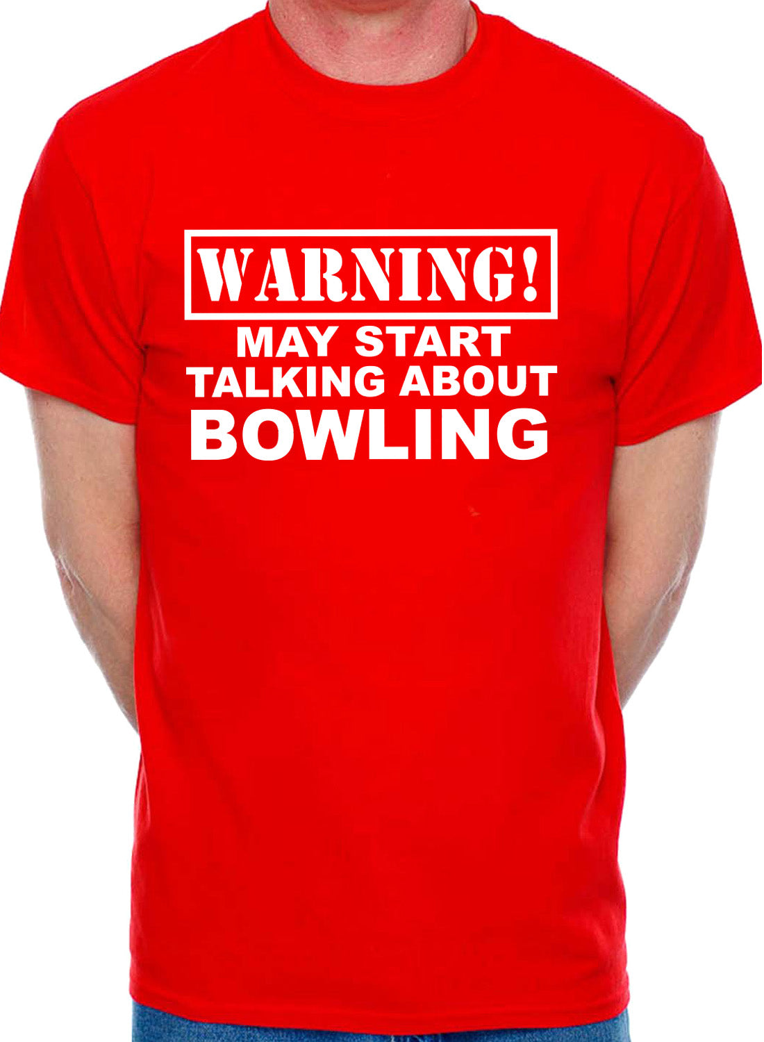 Warning May Talk About Bowling Crown Green Ten Pin Mens T-Shirt