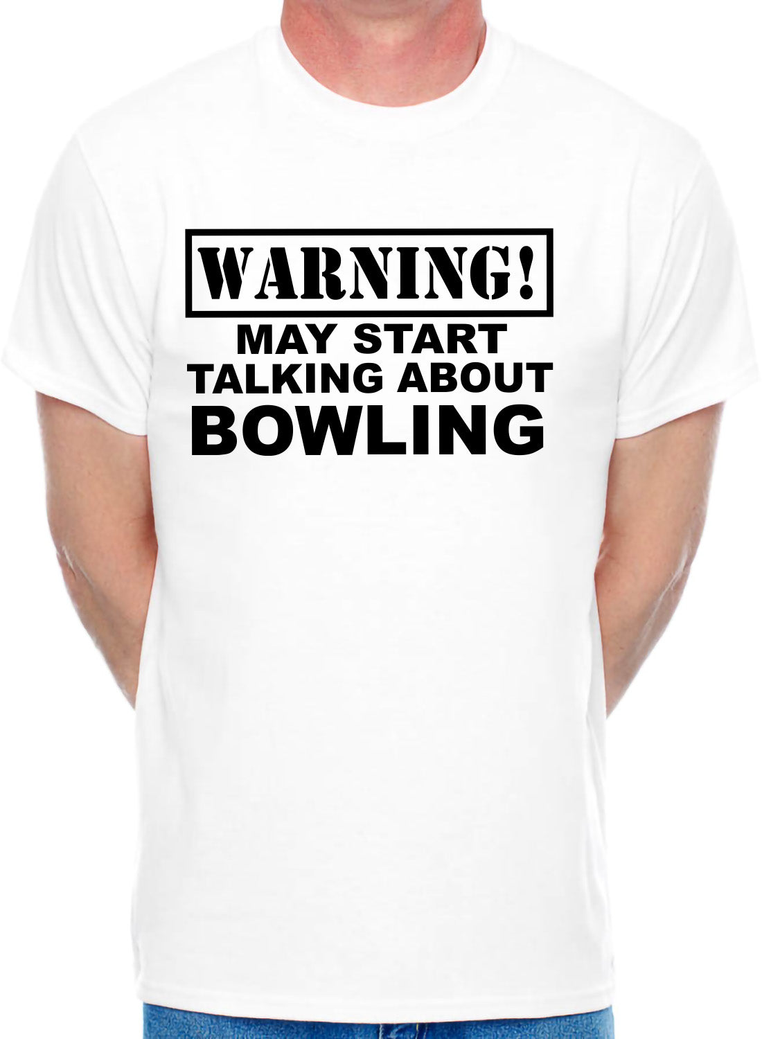 Warning May Talk About Bowling Crown Green Ten Pin Mens T-Shirt