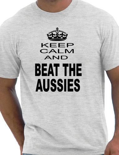 Keep Calm & Beat Aussies Ashes Cricket T-Shirt