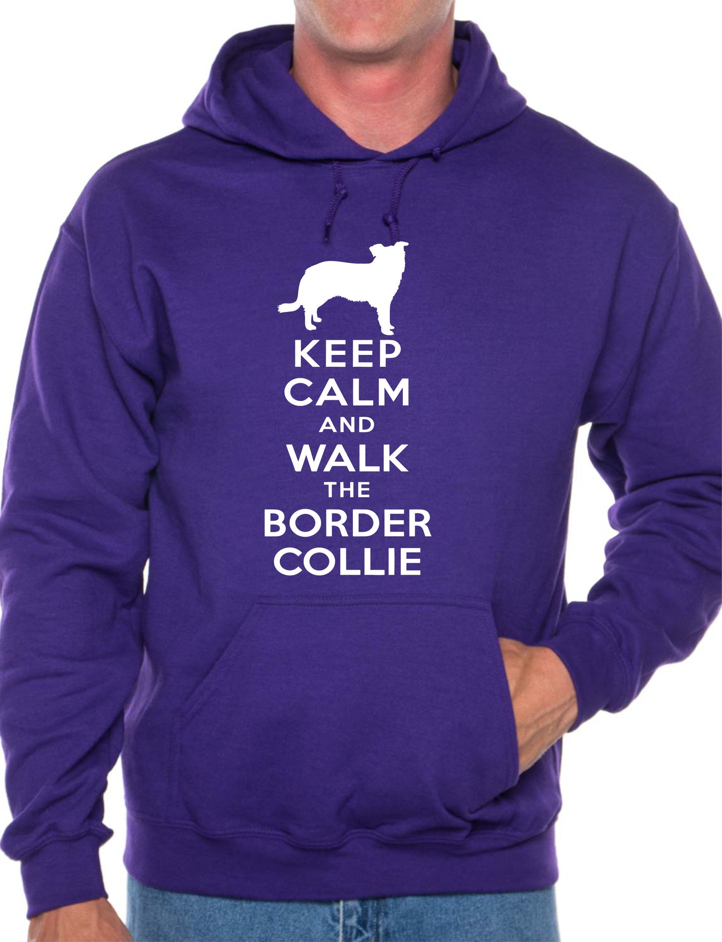 Keep Calm Walk The Border Collie Dog Lovers Hoodie Size