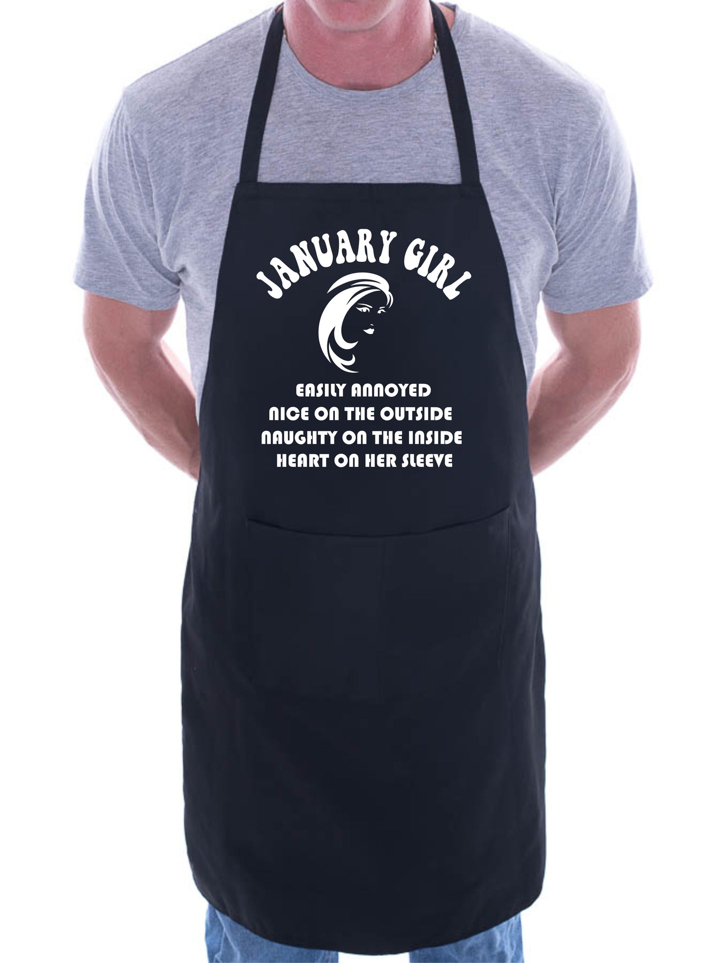 January Birthday Girl Woman Funny Joke BBQ Apron
