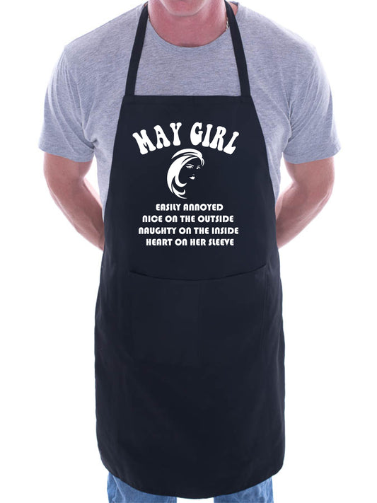 May Birthday Girl Woman Funny Joke BBQ Apron