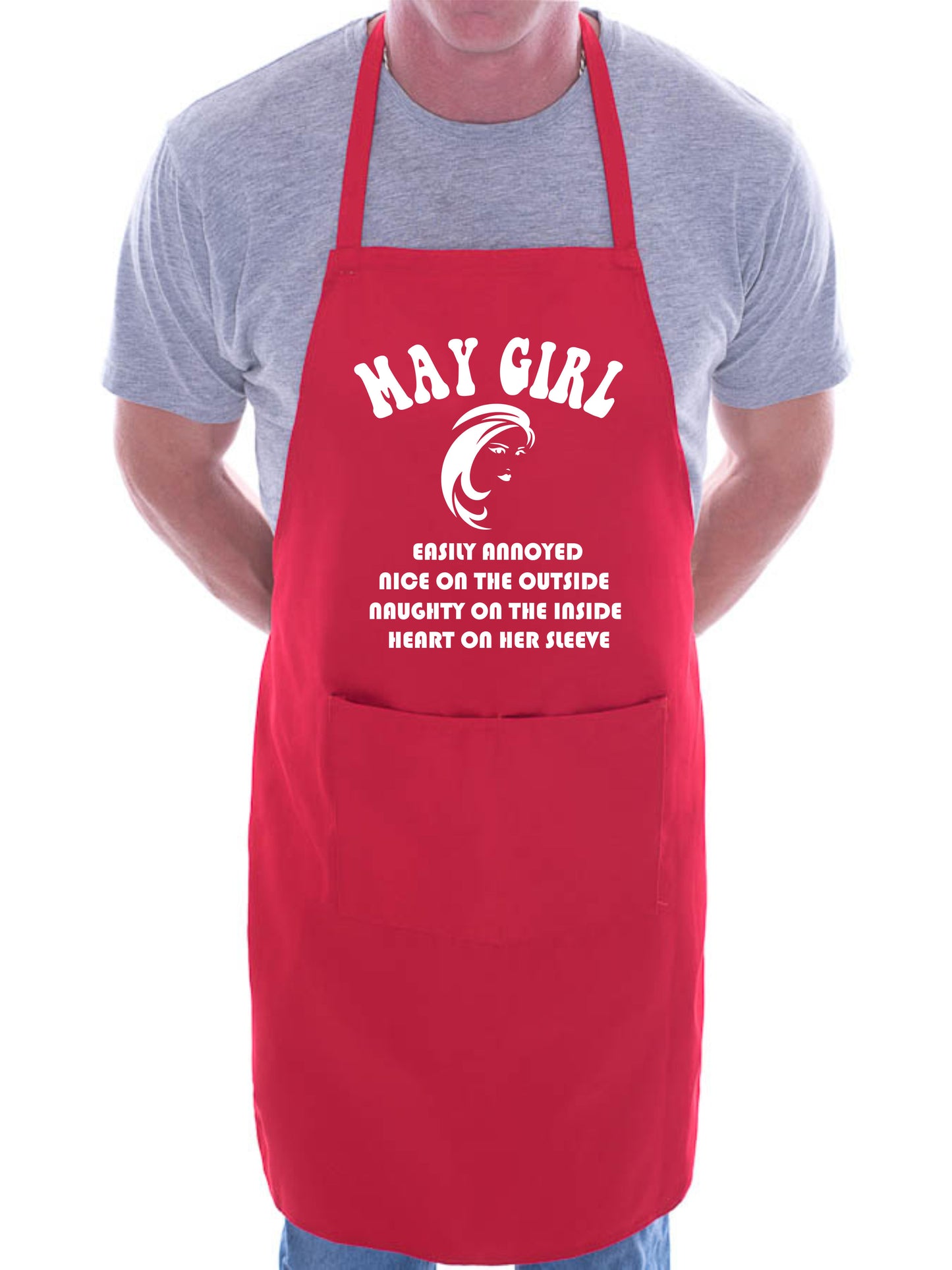 May Birthday Girl Woman Funny Joke BBQ Apron