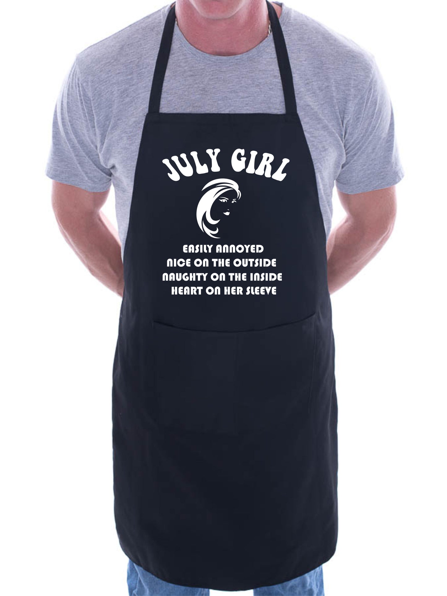 July Birthday Girl Woman Funny Joke BBQ Apron