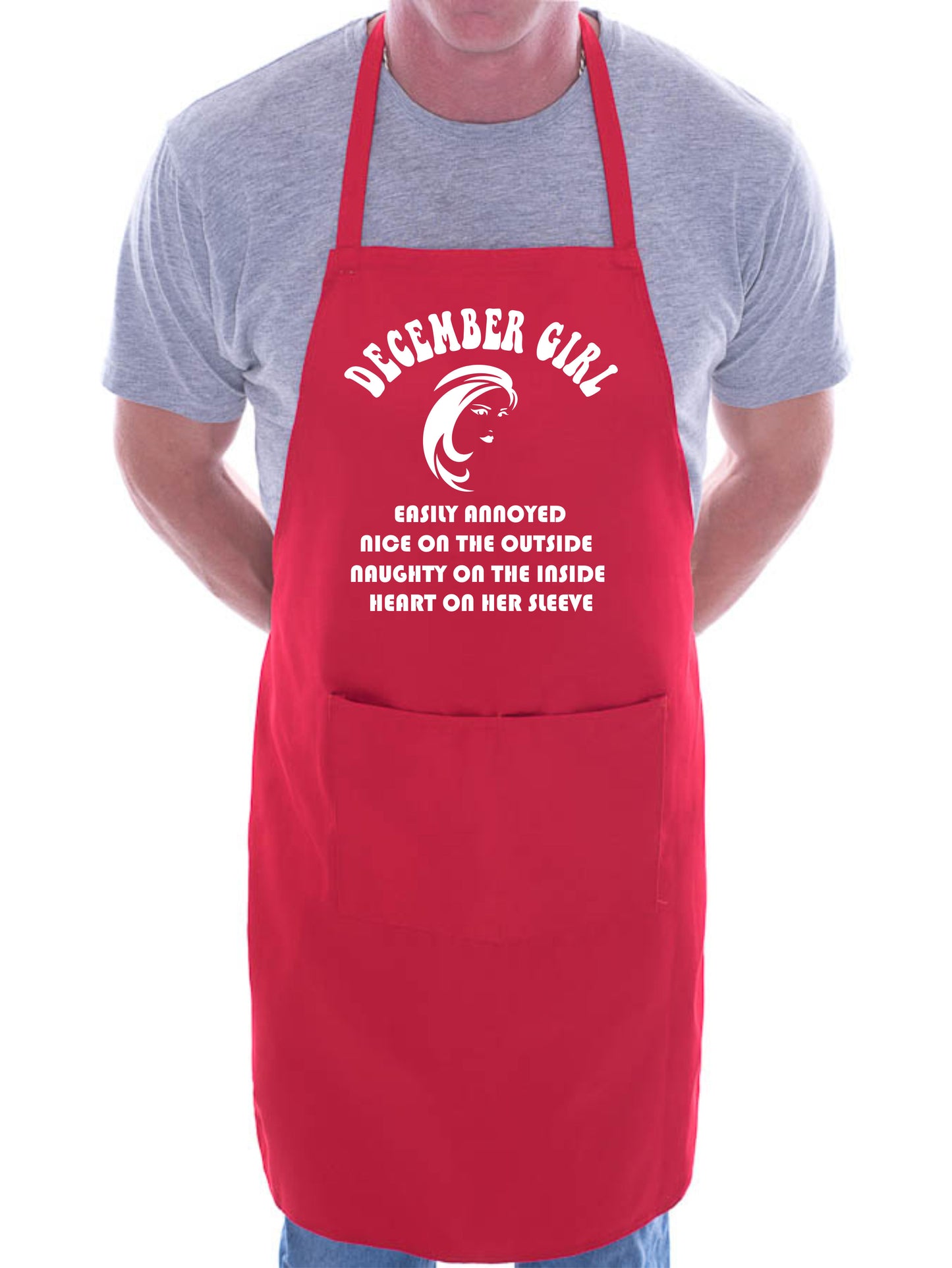 December Birthday Girl Woman Funny Joke BBQ Apron
