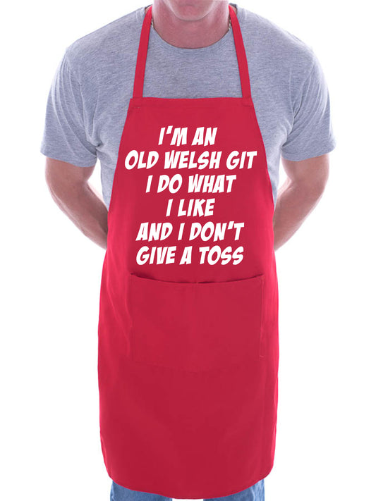 Old Welsh Git Wales Fan Birthday Present Funny BBQ Apron