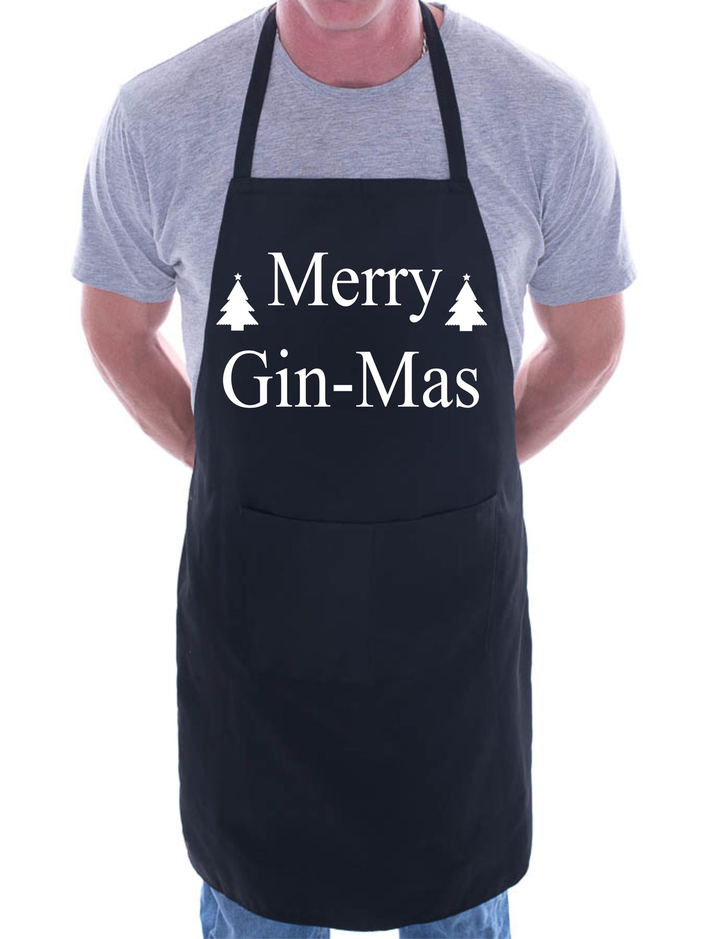 Merry Ginmas Funny Chef Cook Christmas Xmas Gift BBQ Apron