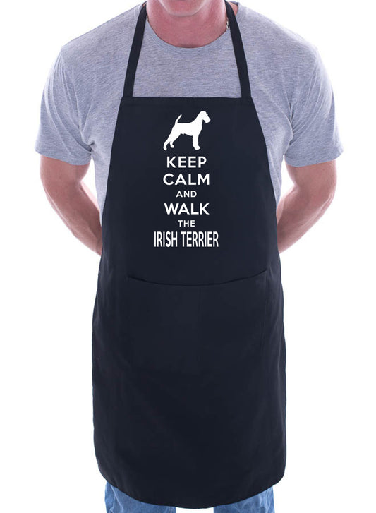 Keep Calm & Walk Irish Terrier Funny Dog Lover Gift BBQ Apron