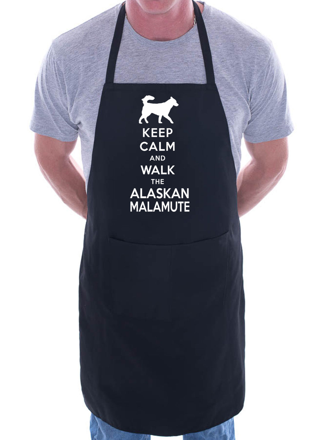 Keep Calm & Walk Alaskan Malamute Funny Dog Lover Novelty Cooking BBQ Apron