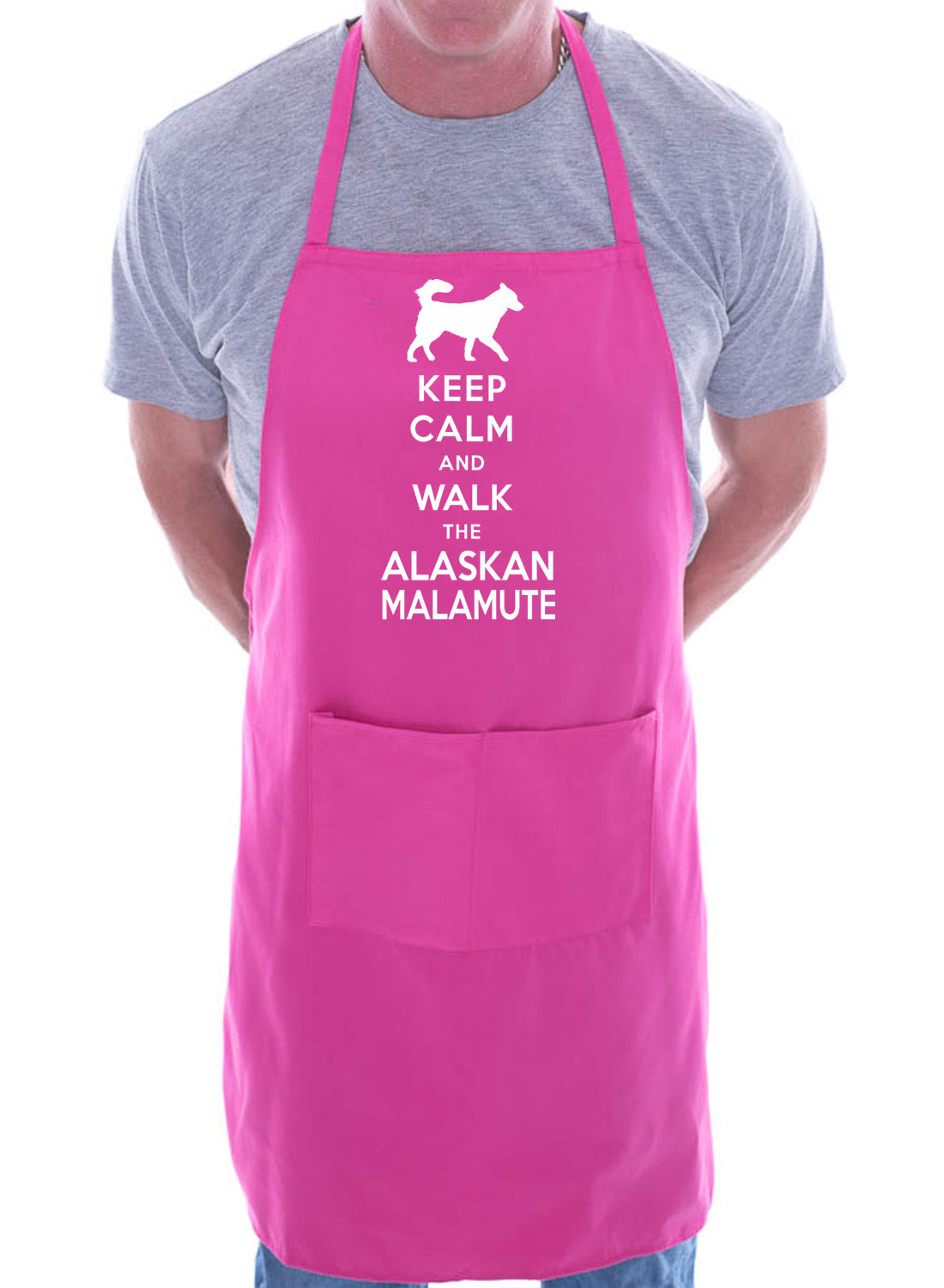 Keep Calm & Walk Alaskan Malamute Funny Dog Lover Novelty Cooking BBQ Apron