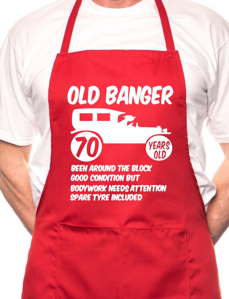70th Birthday Old Banger BBQ Funny Apron