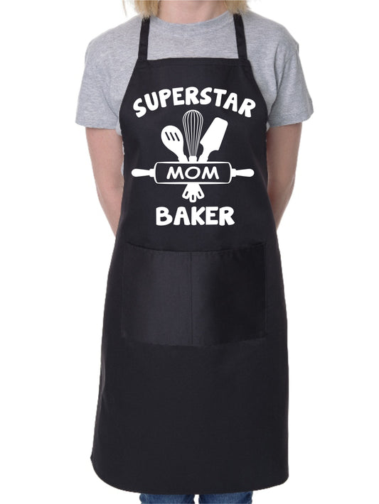 Superstar Baker Mom with 2 Pockets Novelty Baking Ladies Cooking