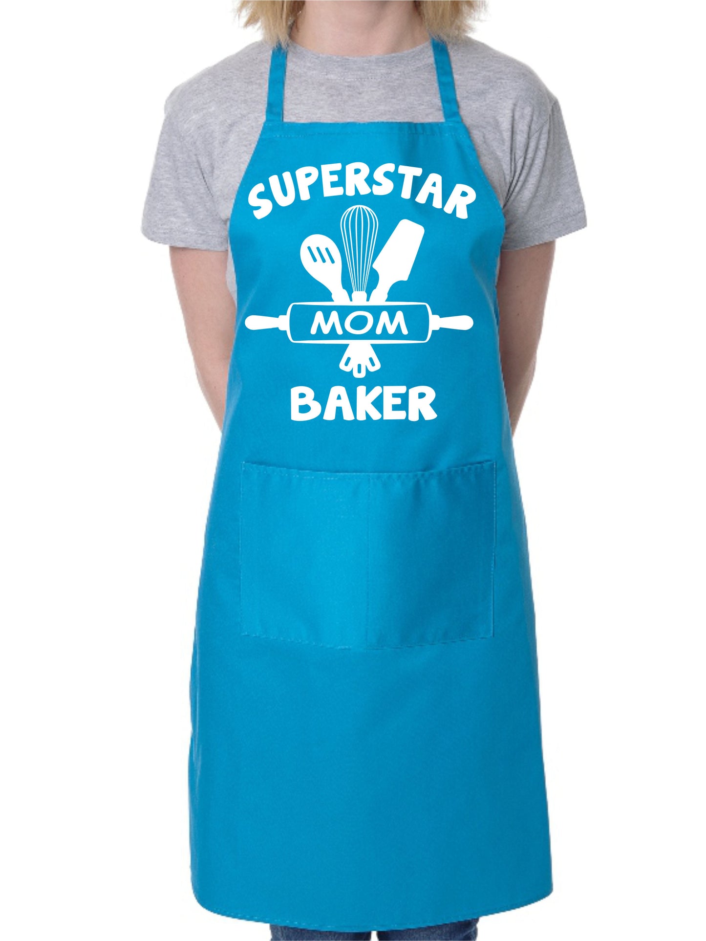 Superstar Baker Mom with 2 Pockets Novelty Baking Ladies Cooking