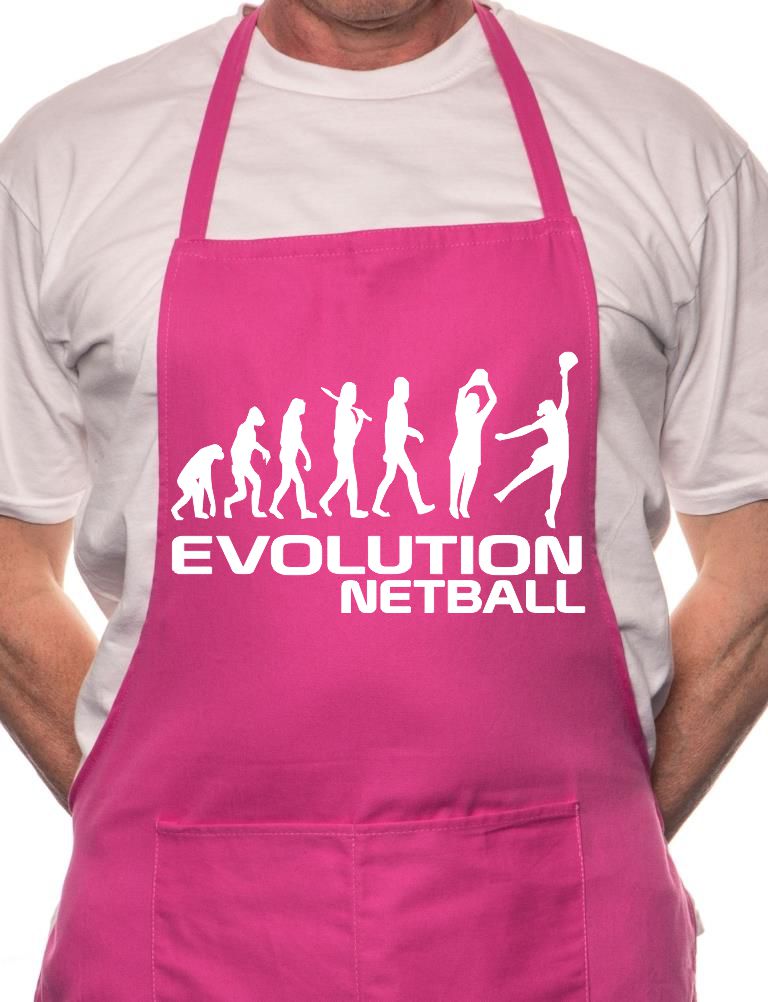 Adult Evolution Of Netball BBQ Cooking Funny Novelty Apron