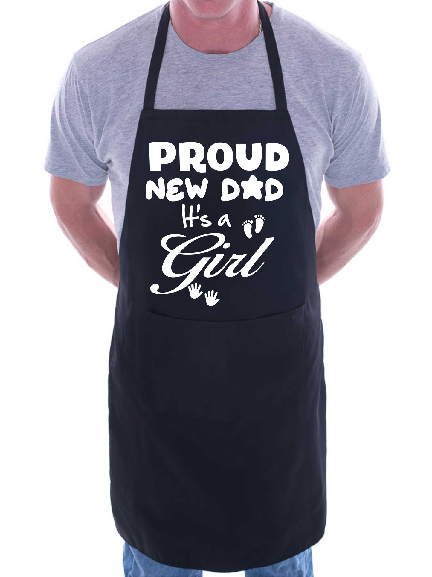 Proud New Dad It’s a Girl New Baby Apron Novelty Baking BBQ Cooking