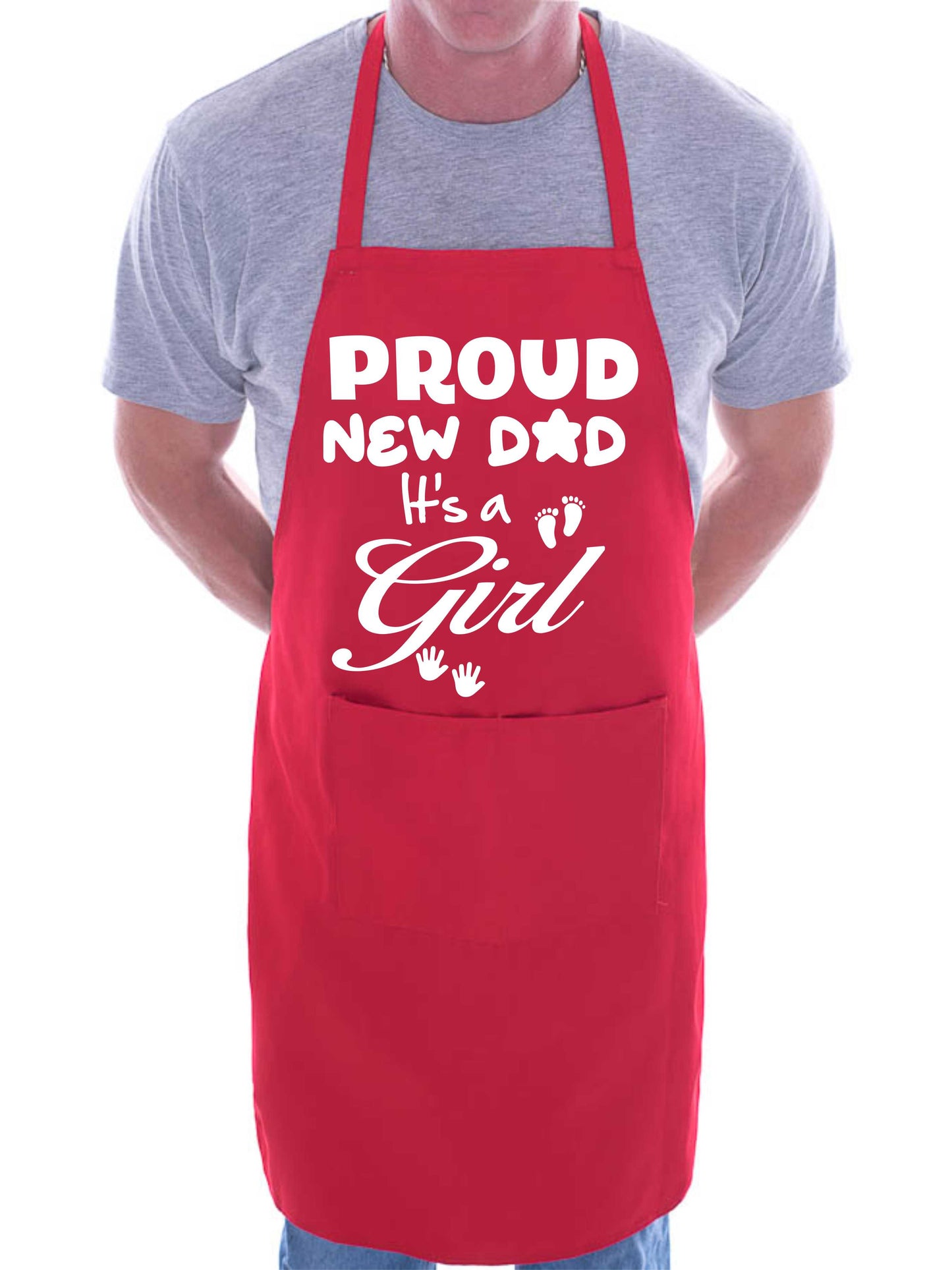 Proud New Dad It’s a Girl New Baby Apron Novelty Baking BBQ Cooking