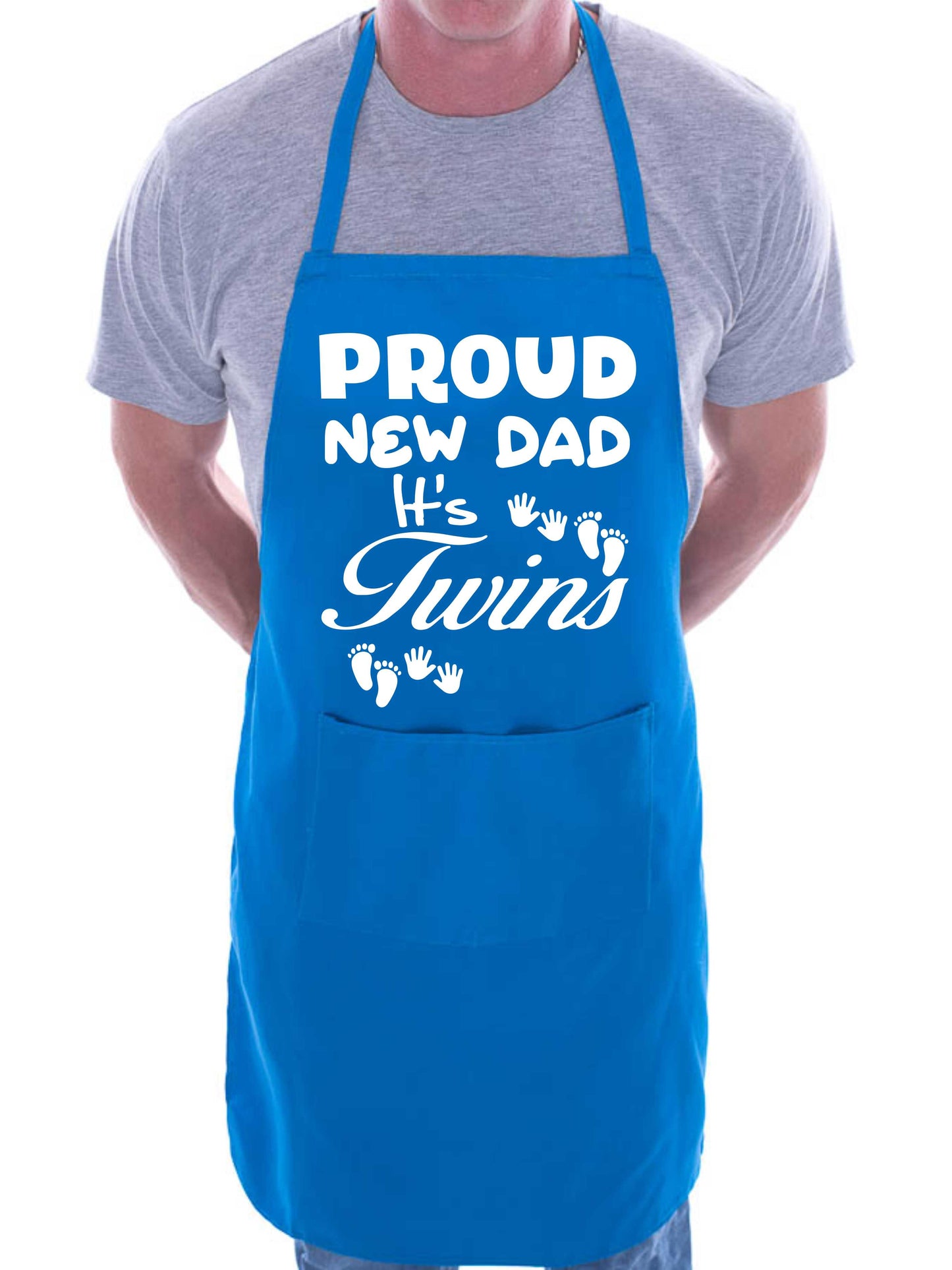 Proud New Dad It’s Twins New Baby Apron Novelty Baking BBQ Cooking