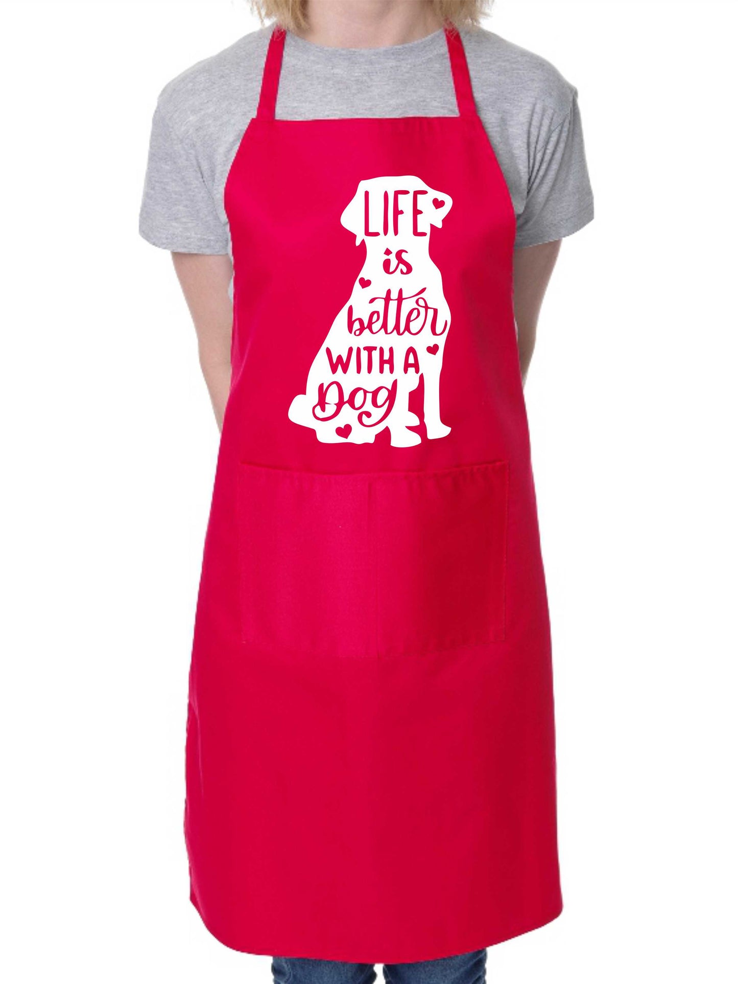 Life Is Better With A Dog Apron Dog Lover Novelty Baking BBQ Cooking
